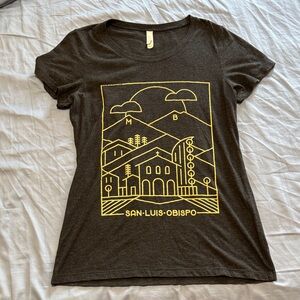 Bella Canvas Black Tee with Yellow Graphic - San Luis Obispo Illustration